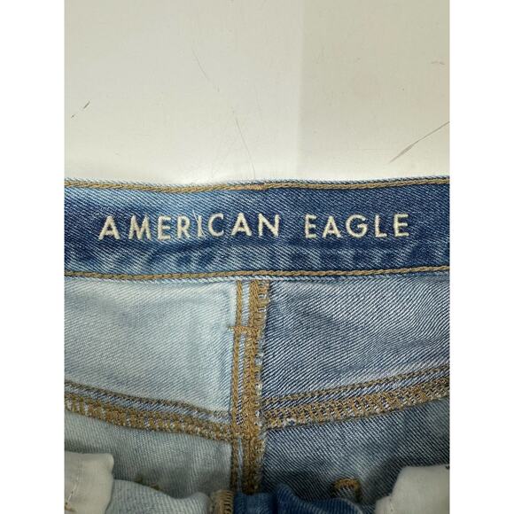 American Eagle Womens Jeans Size 00 Mom Jean Two Tone Distressed Denim - Picture 4 of 13
